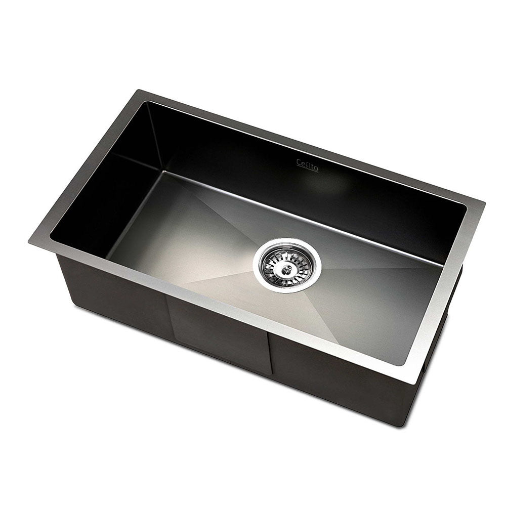 Cefito 30cm x 45cm Stainless Steel Kitchen Sink Under/Top/Flush Mount Black ShopFrenzy