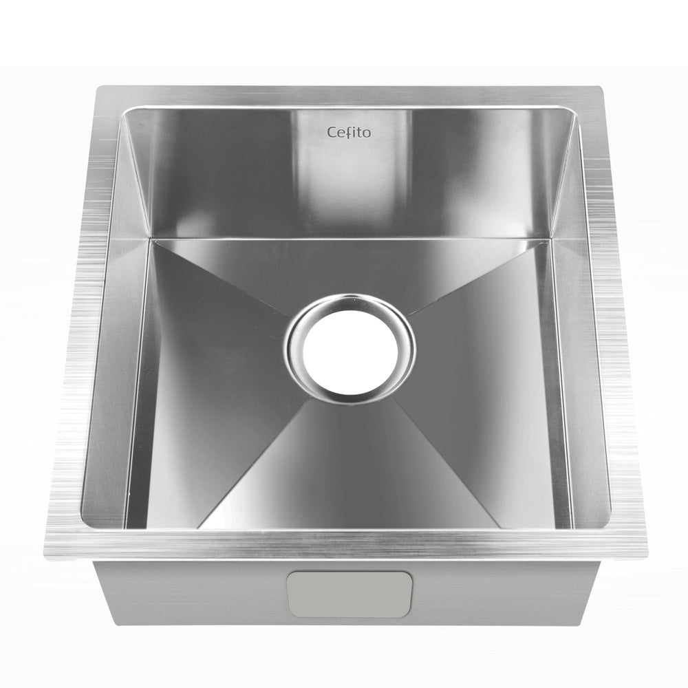 Cefito 44cm x 44cm Stainless Steel Kitchen Sink Under/Top/Flush Mount Silver ShopFrenzy