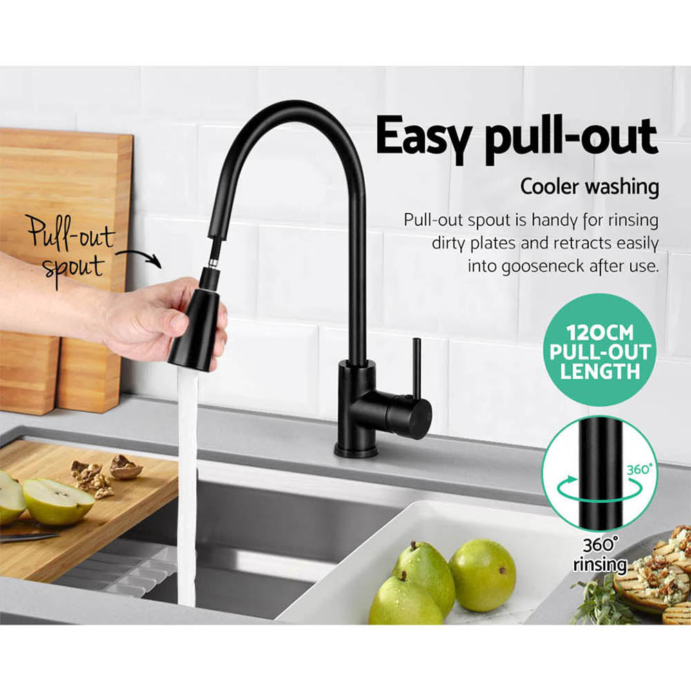 Cefito Pull-out Mixer Faucet Tap - Black ShopFrenzy