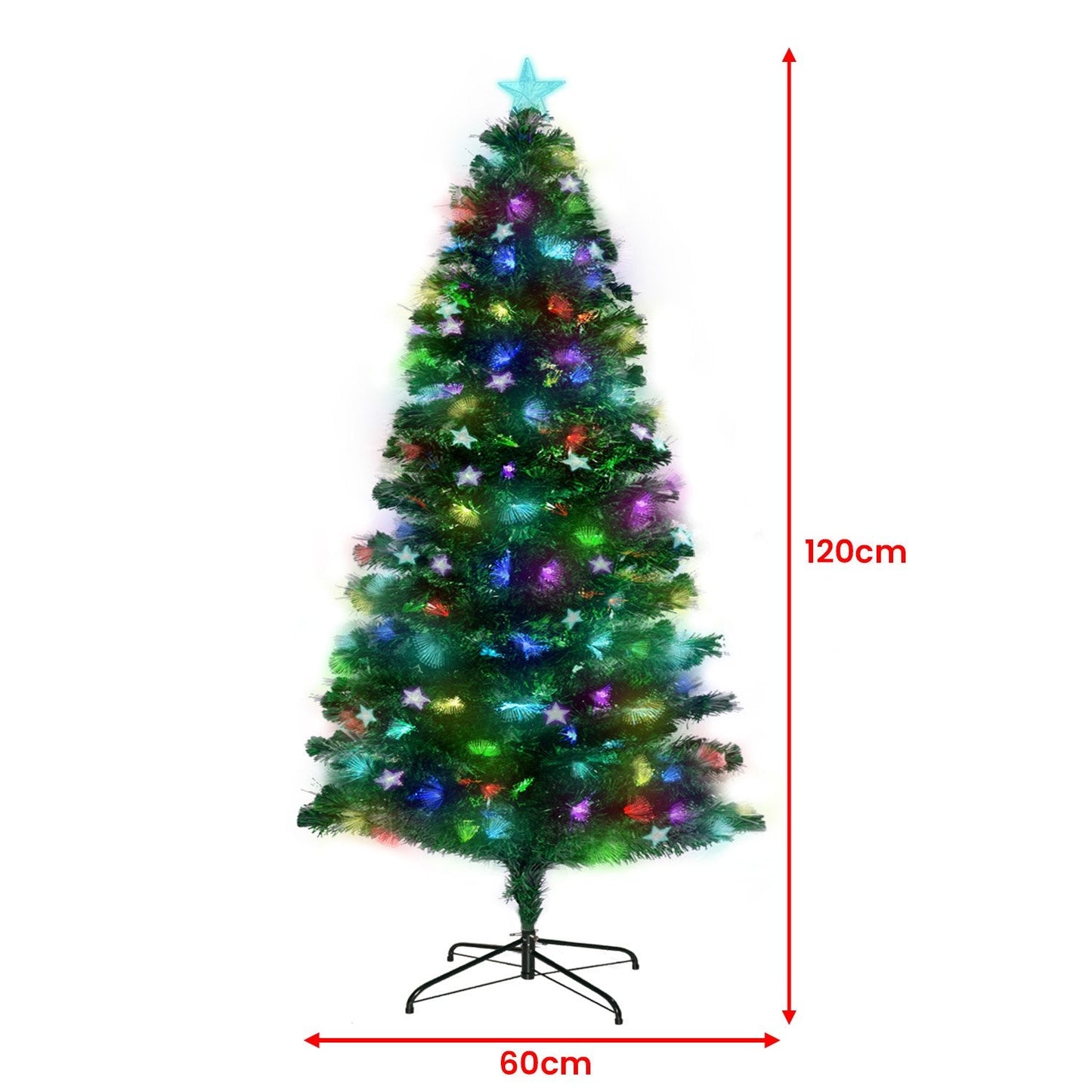 Christabelle 1.2m Enchanted Pre Lit Fibre Optic Christmas Tree Stars Xmas Decor ShopFrenzy