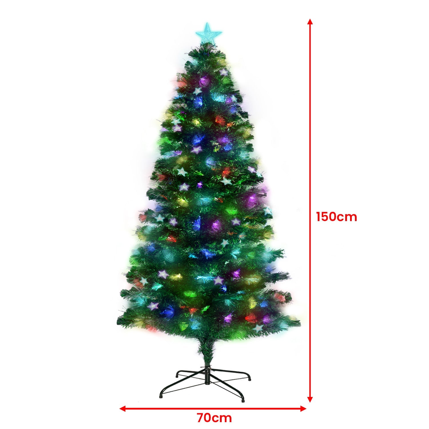 Christabelle 1.5m Enchanted Pre Lit Fibre Optic Christmas Tree Stars Xmas Decor ShopFrenzy