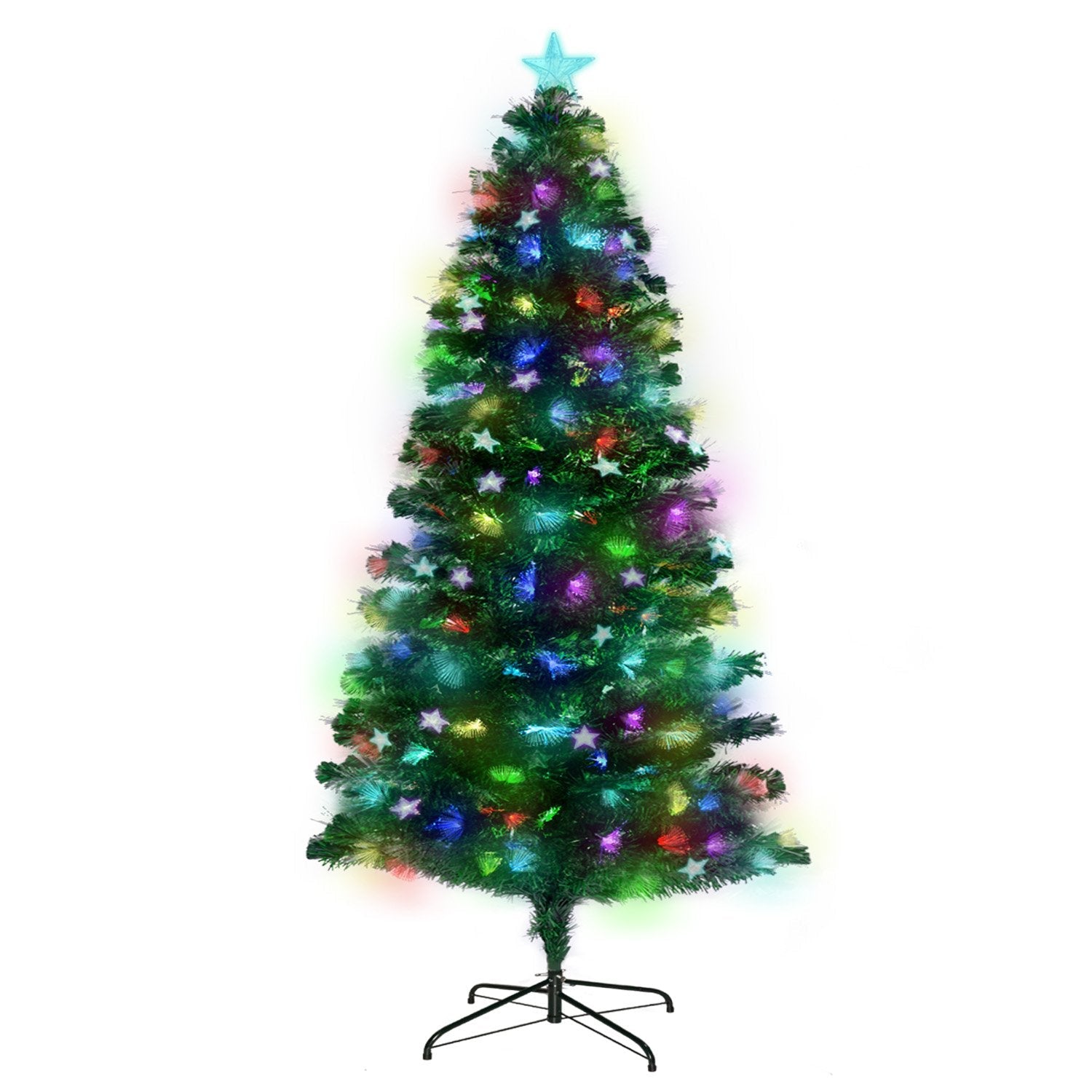 Christabelle 1.5m Enchanted Pre Lit Fibre Optic Christmas Tree Stars Xmas Decor ShopFrenzy