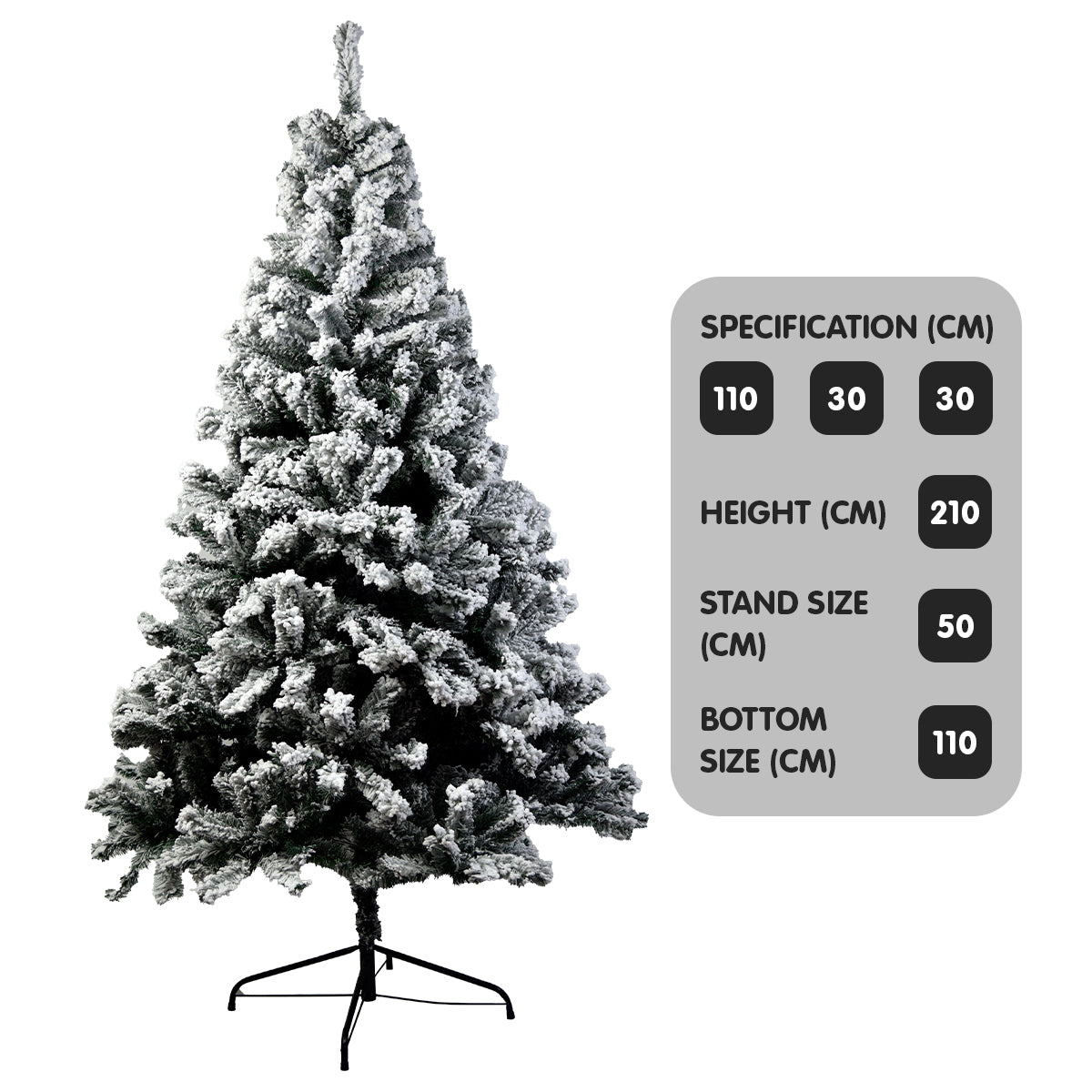 Christabelle Snow-Tipped Artificial Christmas Tree 2.1m 1200 Tips ShopFrenzy