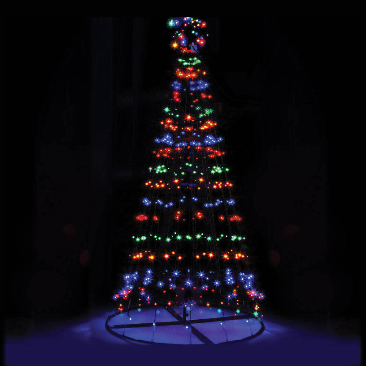 Christmas By Sas 1.5m Solar Powered Tree With Star Metal Frame 150 LED Bulbs ShopFrenzy