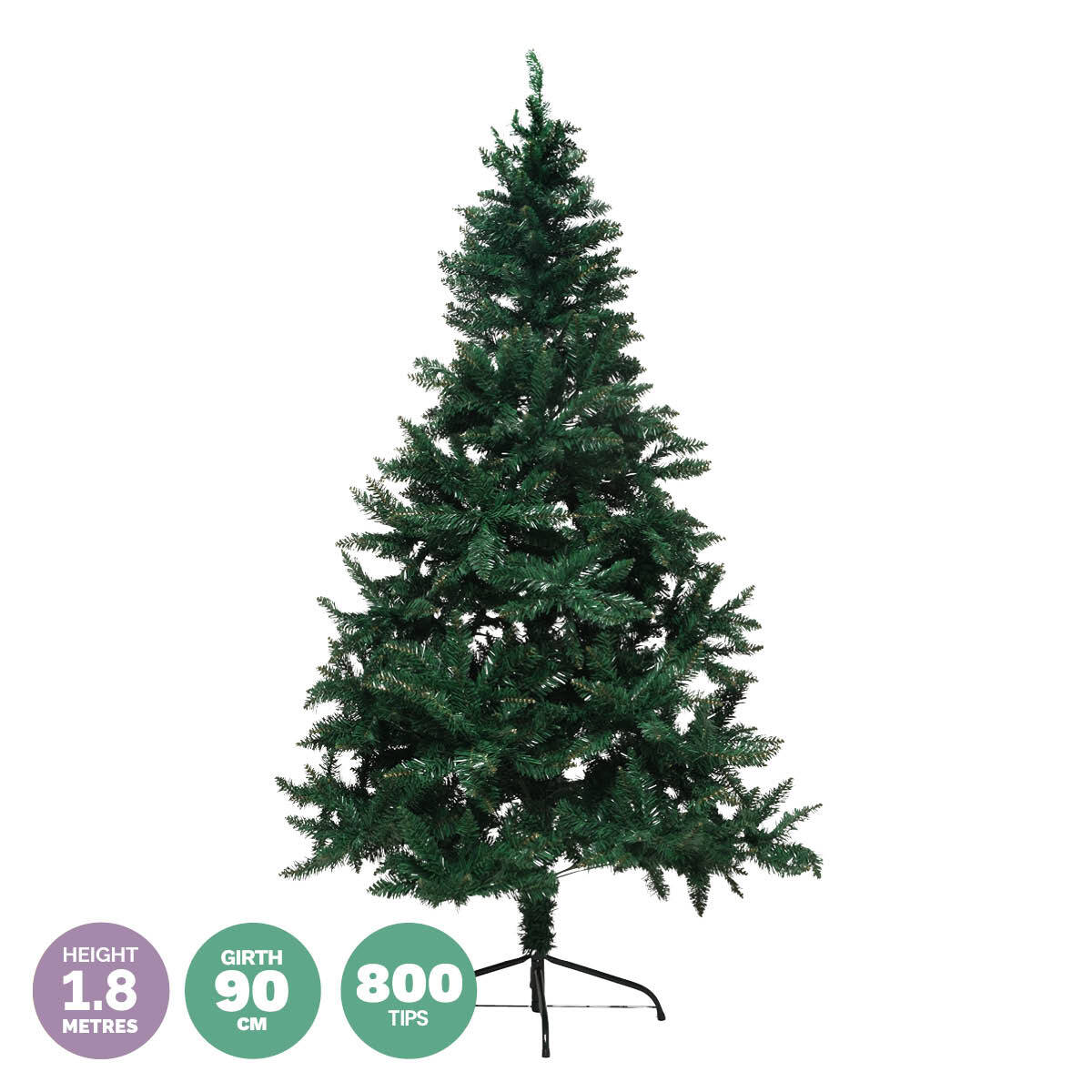 Christmas By Sas 1.8m Full Figured Pine Tree Realistic Foliage 800 Tips ShopFrenzy