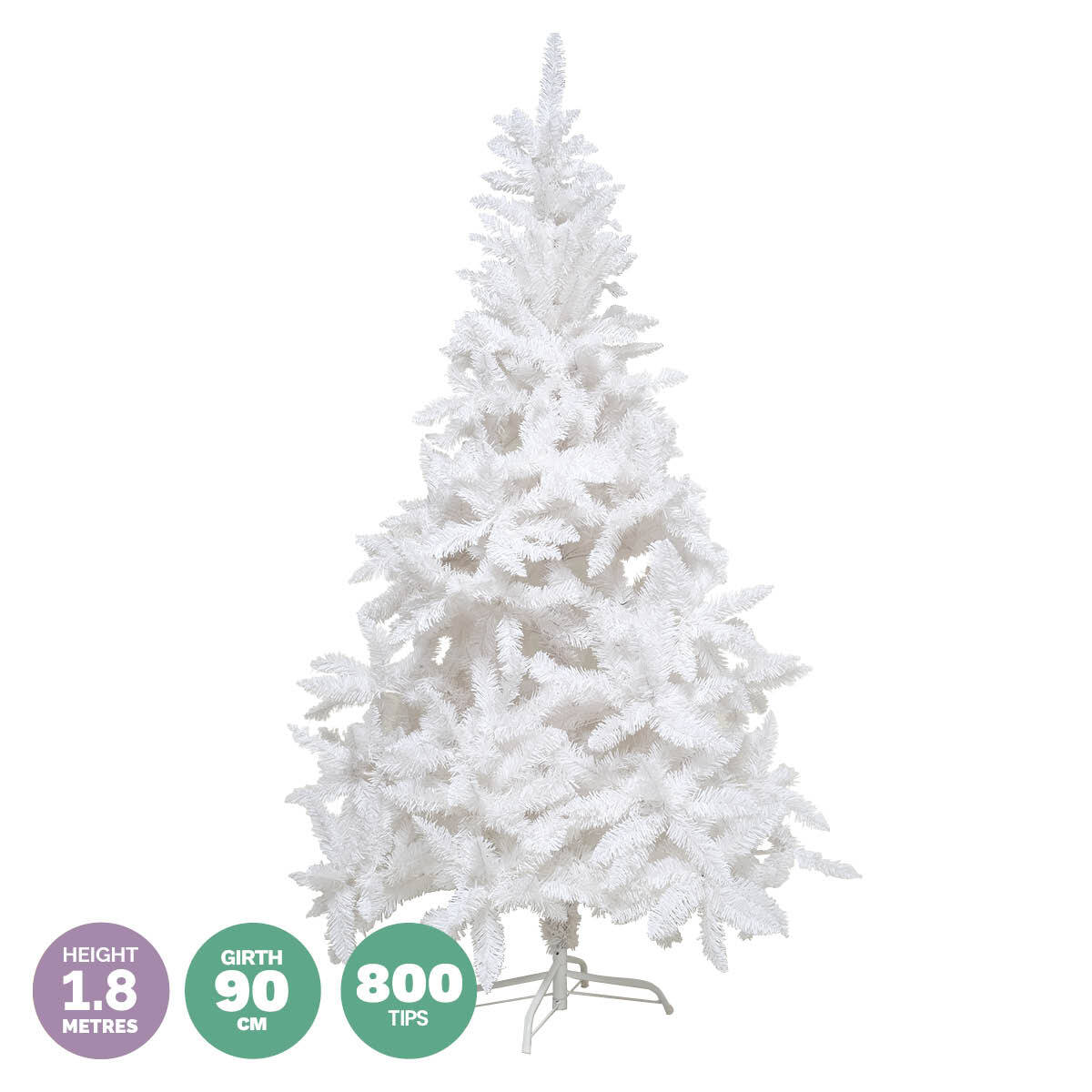 Christmas By Sas 1.8m White Pine Tree Full Figured Easy Assembly 800 Tips ShopFrenzy