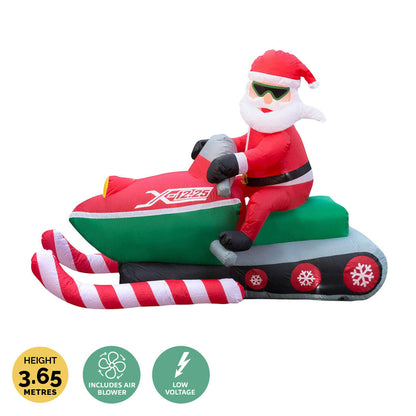 Christmas By Sas 3.65m Santa & Jet Ski Built-In Blower Bright LED Lighting ShopFrenzy