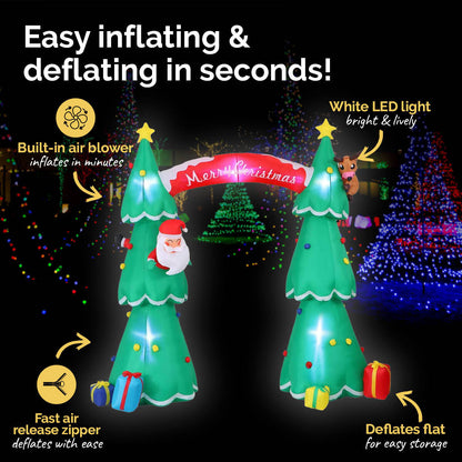 Christmas By Sas 3m x 2.4m Christmas Tree Arch Self Inflating LED Lights ShopFrenzy