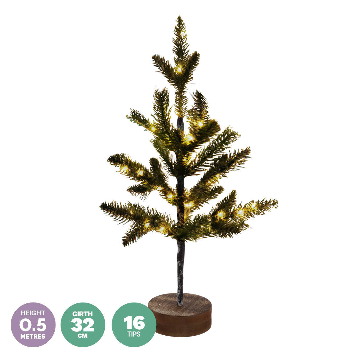 Christmas By Sas 50cm Table Top Christmas Tree Warm White LED Lighting ShopFrenzy