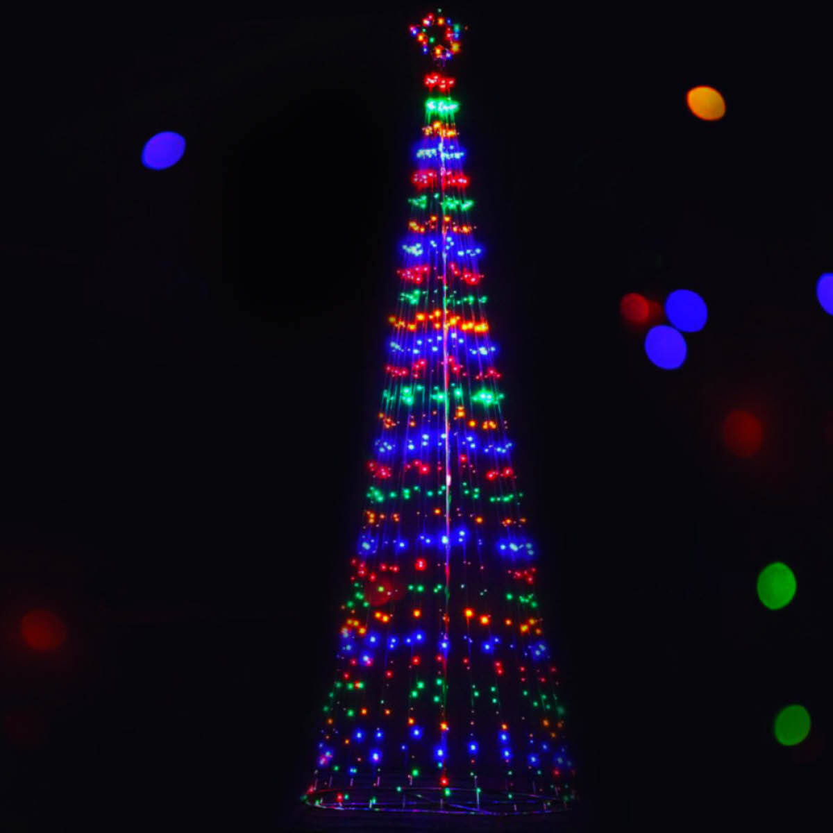 Christmas By Sas 5m Tree Shaped LED Multicoloured Solar Lights & Metal Frame ShopFrenzy