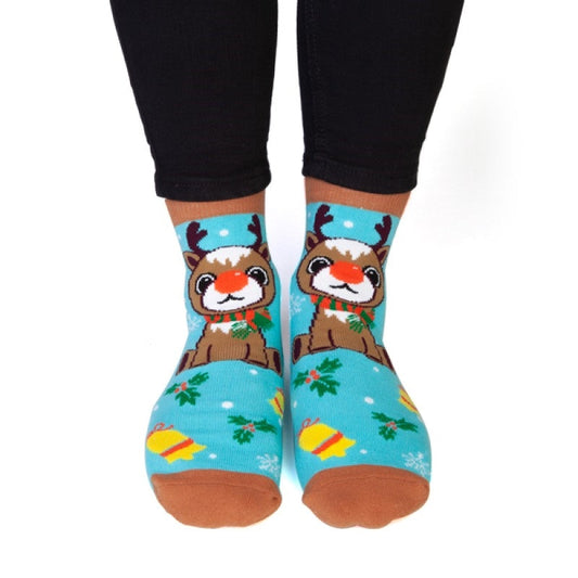 Christmas Reindeer Feet Speak Socks ShopFrenzy