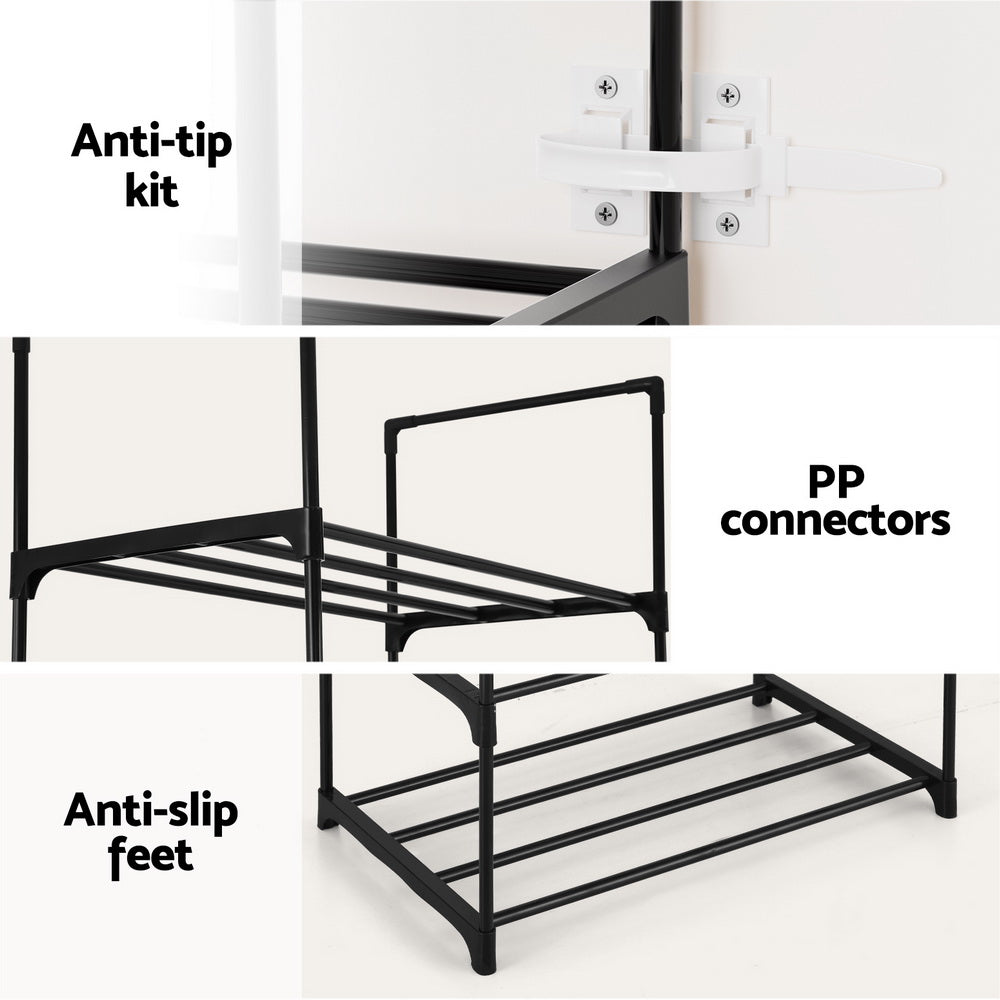 Artiss Shoe Rack DIY Stackable 10-tier Black Dunn