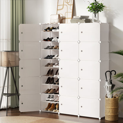 Artiss Shoe Box Rack DIY 15 Storage Cube Stackable White