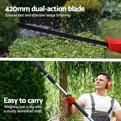 Giantz Cordless Pole Hedge Trimmer Garden Pruner Electric Cutter