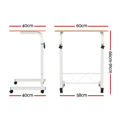 Artiss Laptop Desk Table Adjustable 60CM Light Wood