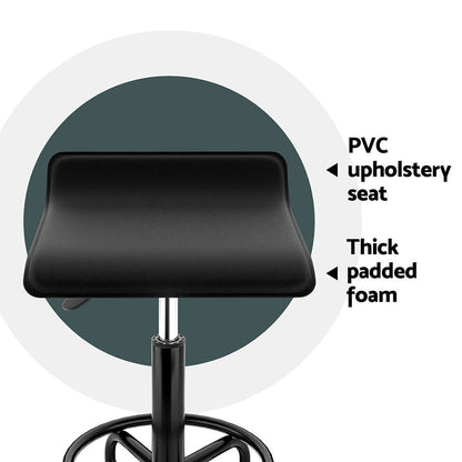 Artiss Salon Stool Square Swivel Chair Black