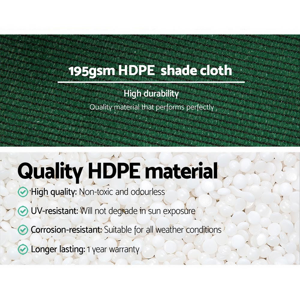 Instahut 90% Shade Cloth 3.66x10m Shadecloth Sail Heavy Duty Green