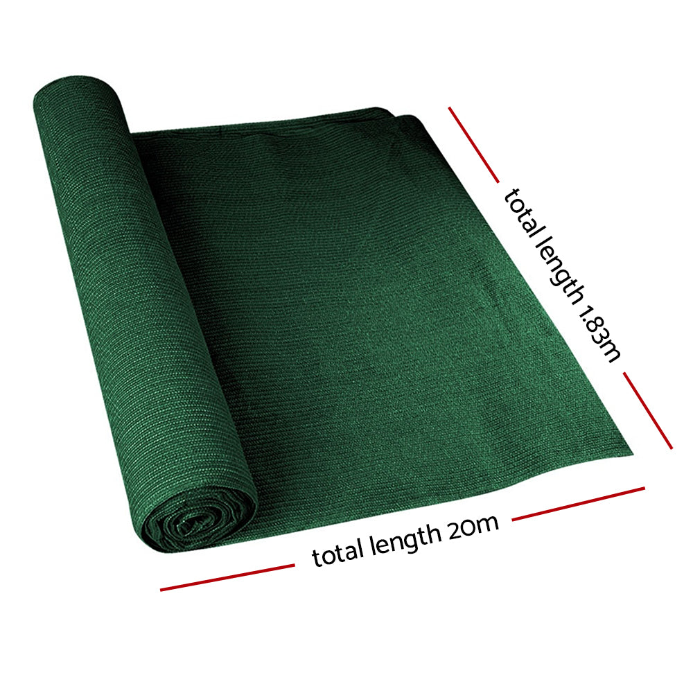 Instahut 50% Shade Cloth 1.83x20m Shadecloth Sail Heavy Duty Green