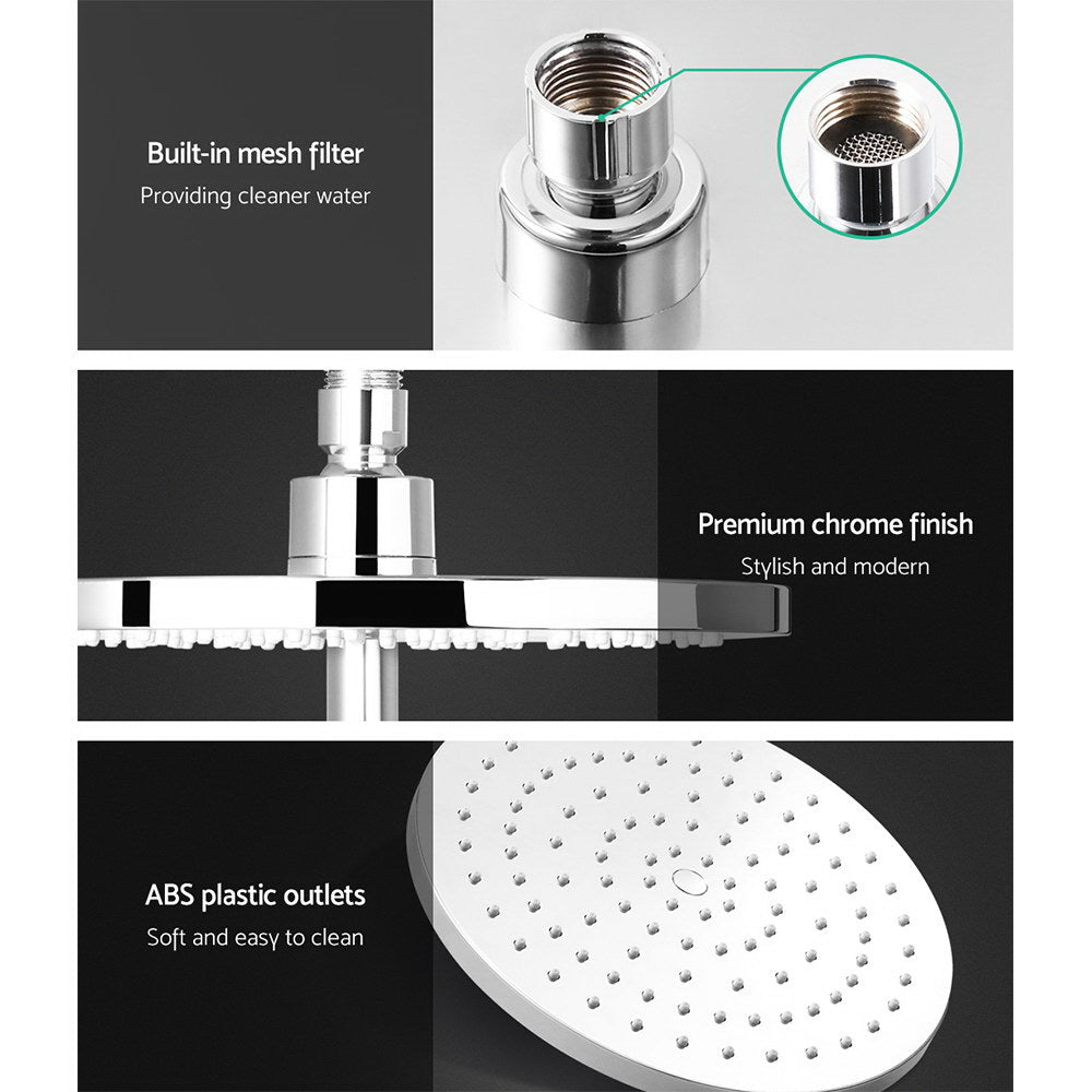 Cefito 9'' Rain Shower Head Set Handheld Round High Pressure Mixer Tap Chrome