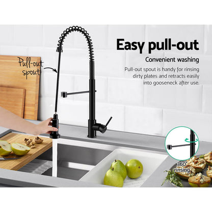 Cefito Kitchen Mixer Tap Pull Down 2 Modes Sink Faucet Basin Laundry Black