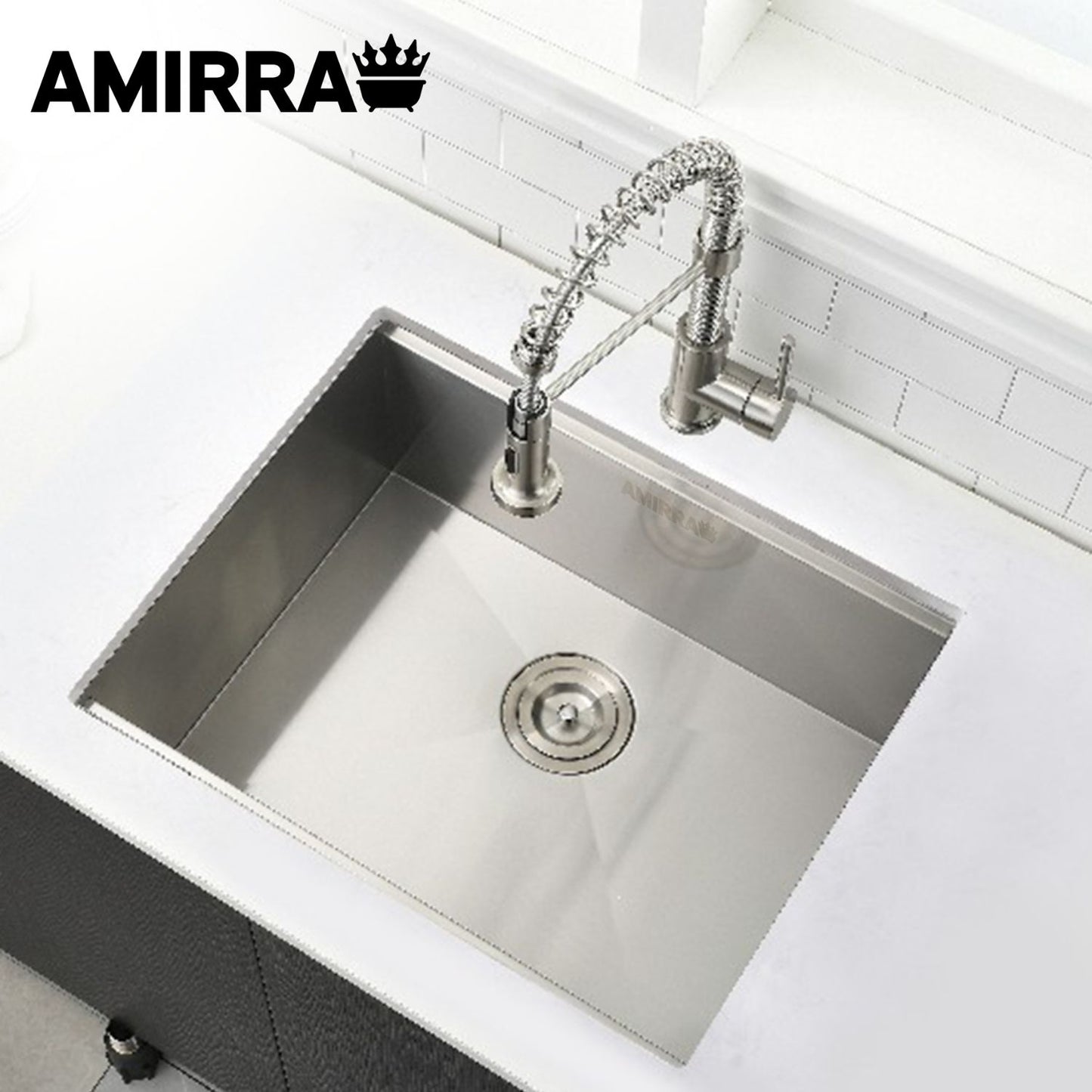 AMIRRA Kitchen Stainless Steel Sink 450mm x 300mm (Silver)