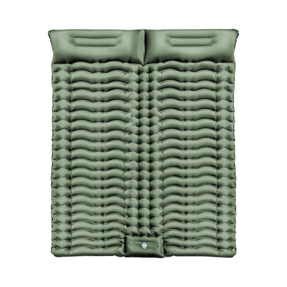 KILIROO Double Inflatable Camping Sleeping Pad with Pillow (Army Green)