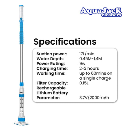 Aquajack 127 Portable Rechargeable Spa and Pool Vacuum Cleaner