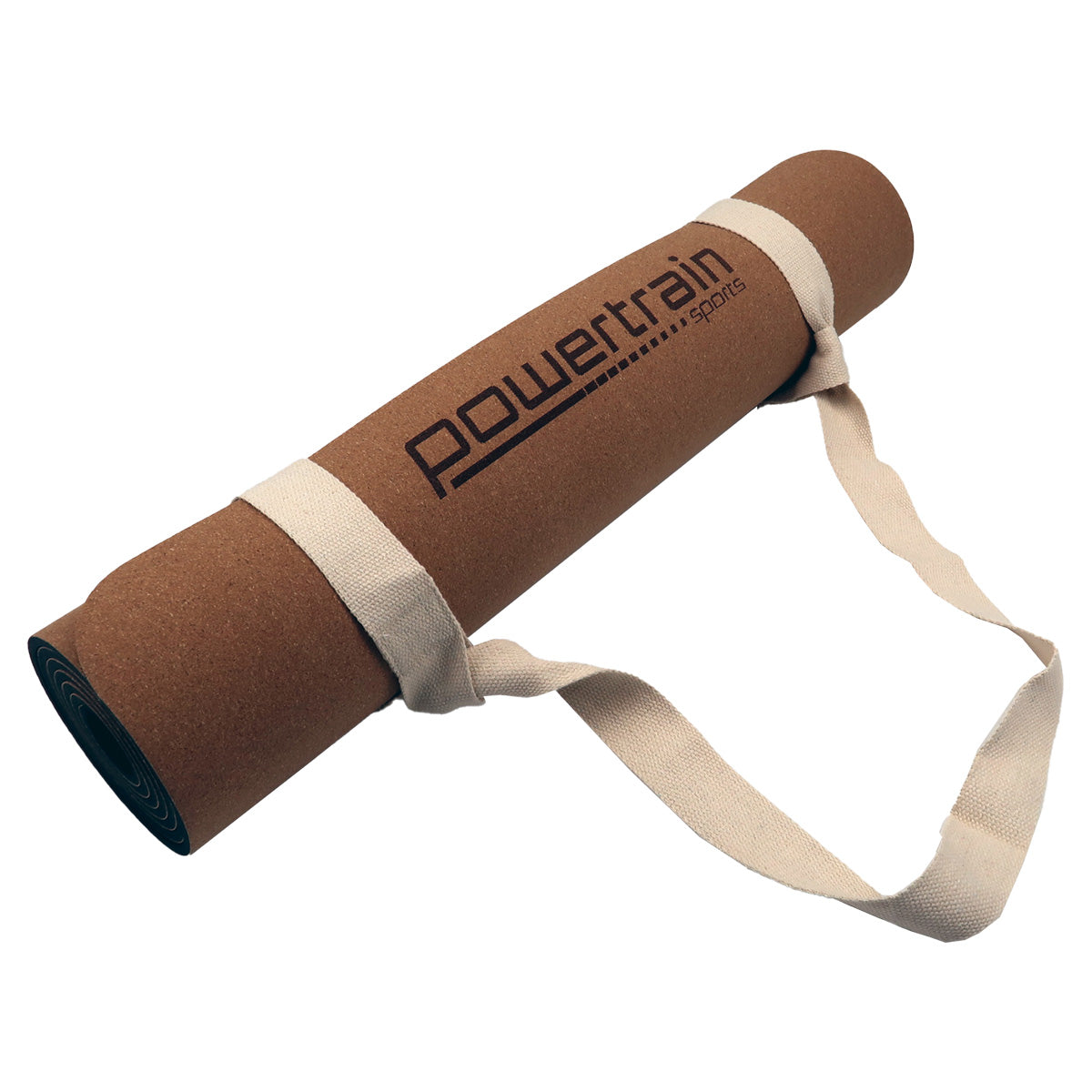 Powertrain Cork Yoga Mat with Carry Straps Home Gym Pilates - Plain