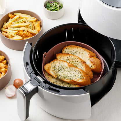 Airfryer Reusable Silicone Pot Small Brown Nonstick Nontoxic