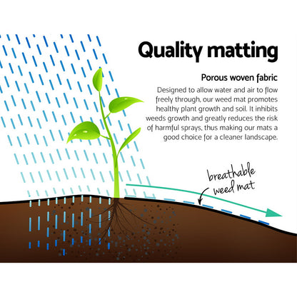 Instahut 1.83x50m Weed Mat Weedmat Control Plant