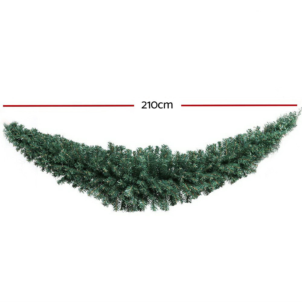 Jingle Jollys 2.1m Christmas Garland Xmas Decorations Green Wedding Party