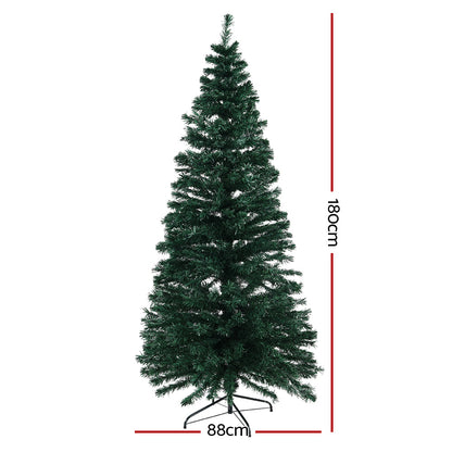 Jingle Jollys 1.8m Christmas Tree Optic Fibre LED Xmas tree 300 Tips