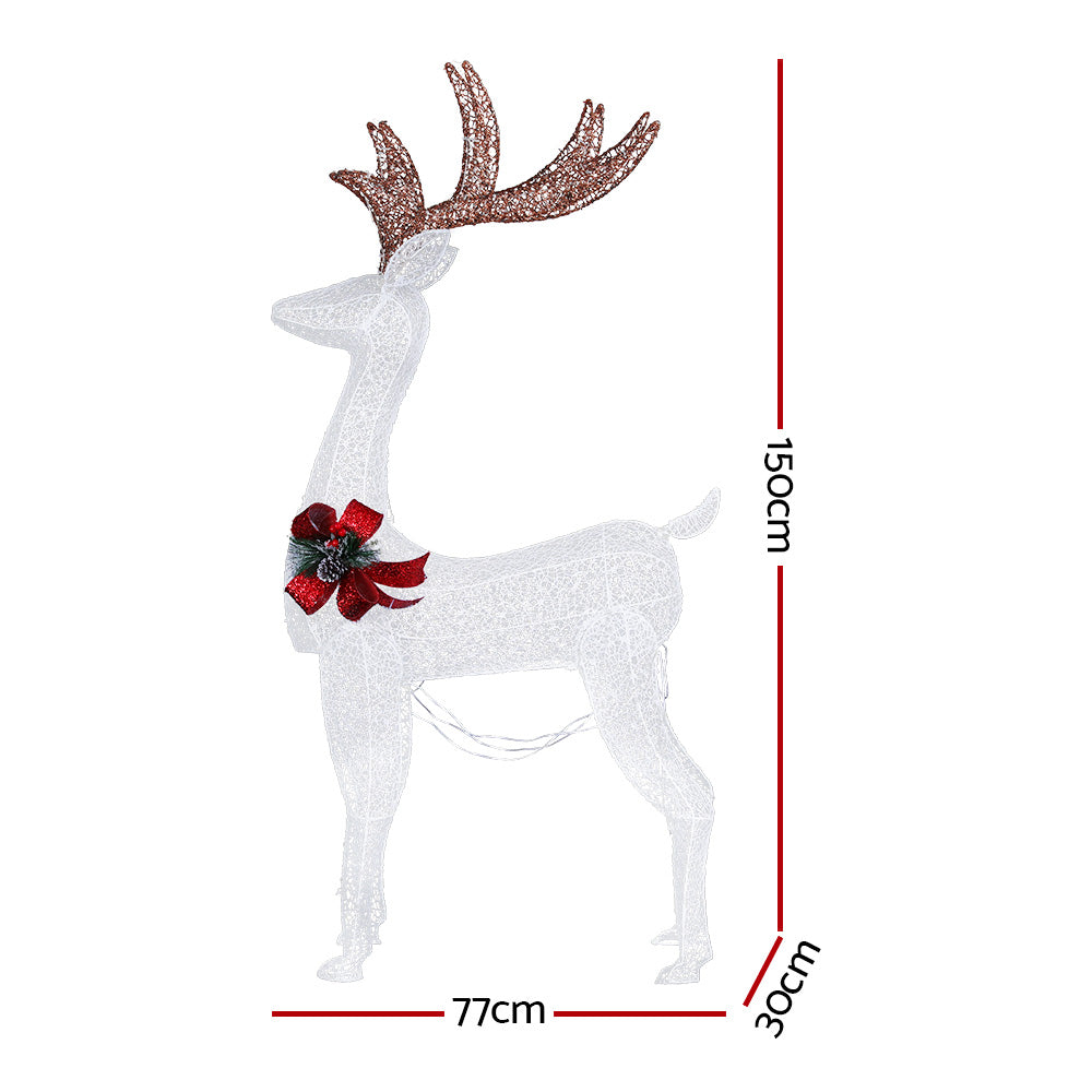 Jingle Jollys Christmas Lights 150cm Reindeer 100 LED Decorations