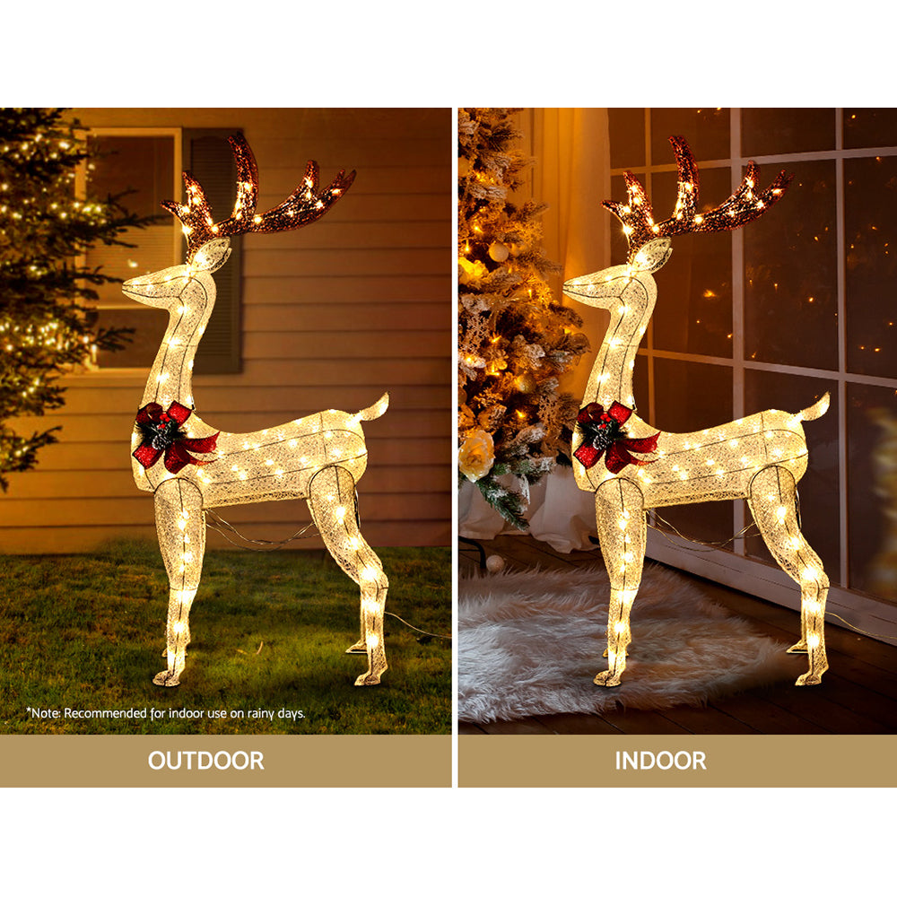 Jingle Jollys Christmas Lights 150cm Reindeer 100 LED Decorations