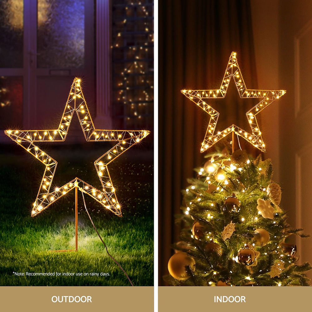 Jingle Jollys Christmas Lights 100 LED Fairy Light Ground Star Garden Decoration