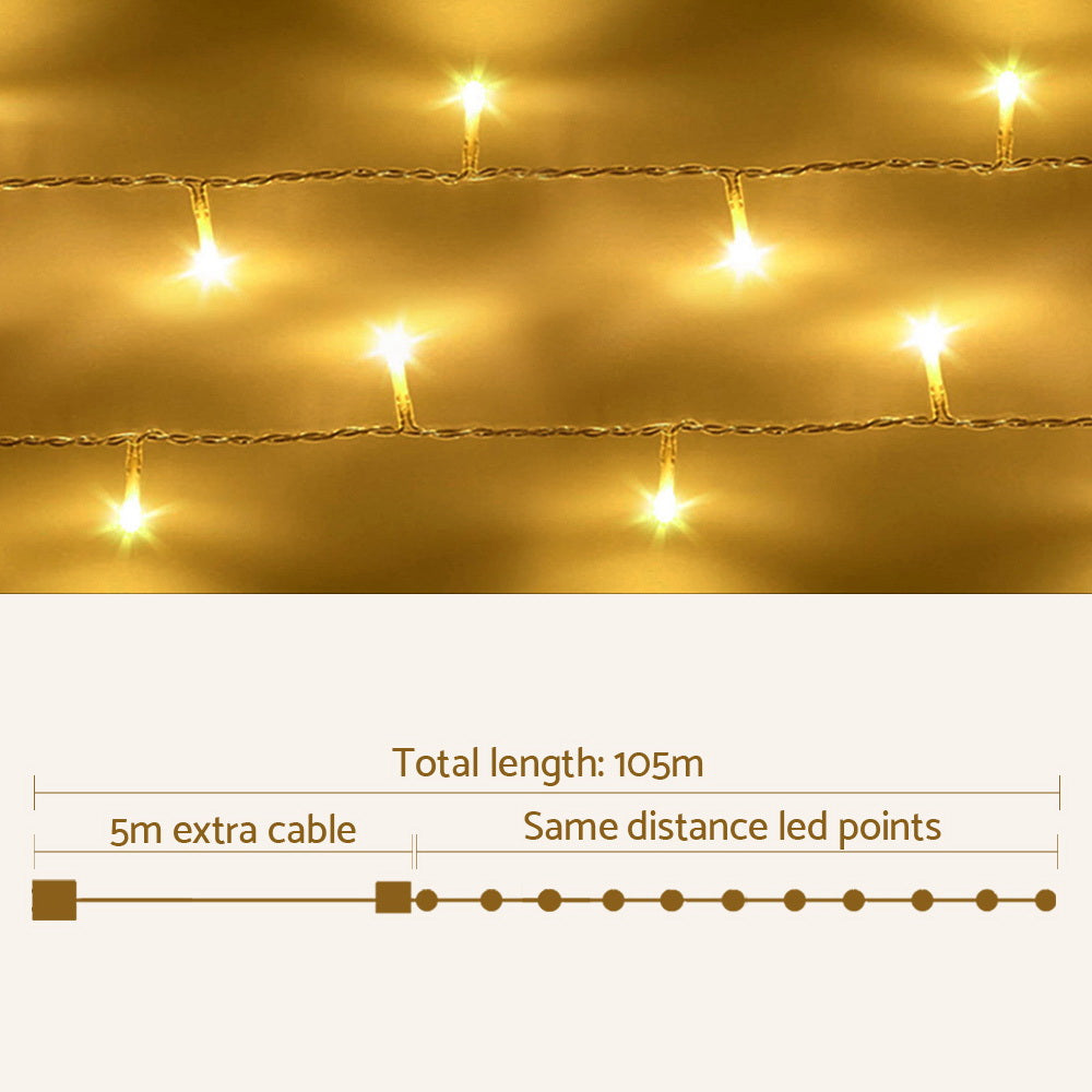 Jingle Jollys 100M Christmas Lights String Light 500 LED Warm White