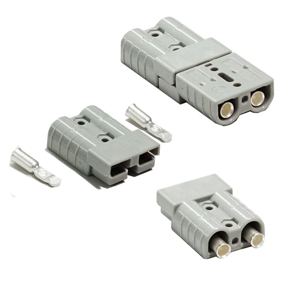 Pair Anderson Style Plug connector 50AMP Caravan Trailer Solar 6AWG GREY AU