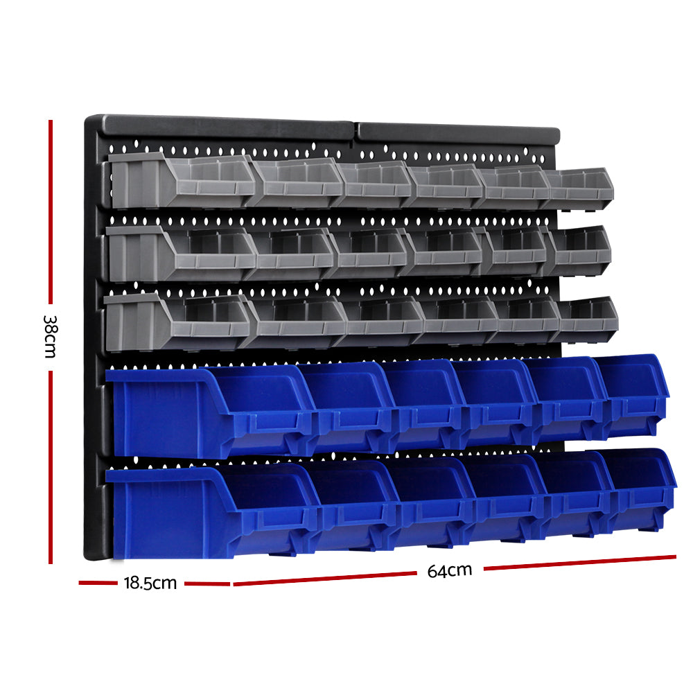 Giantz 30 Storage Bin Rack Wall Mounted