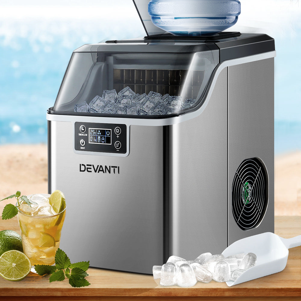 Devanti Ice Maker Machine Commercial Portable Ice Cube Tray Countertop 3.2L