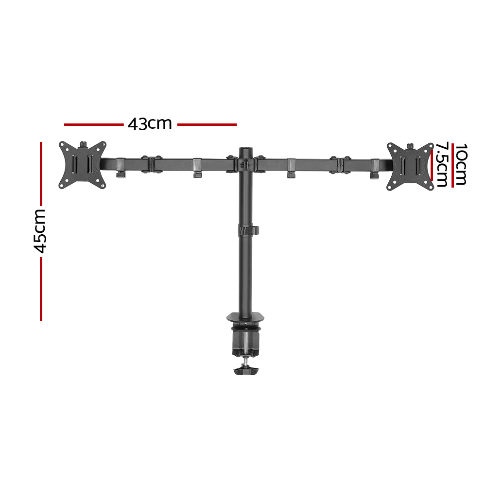 Artiss Monitor Arm Mount Dual 32" Black