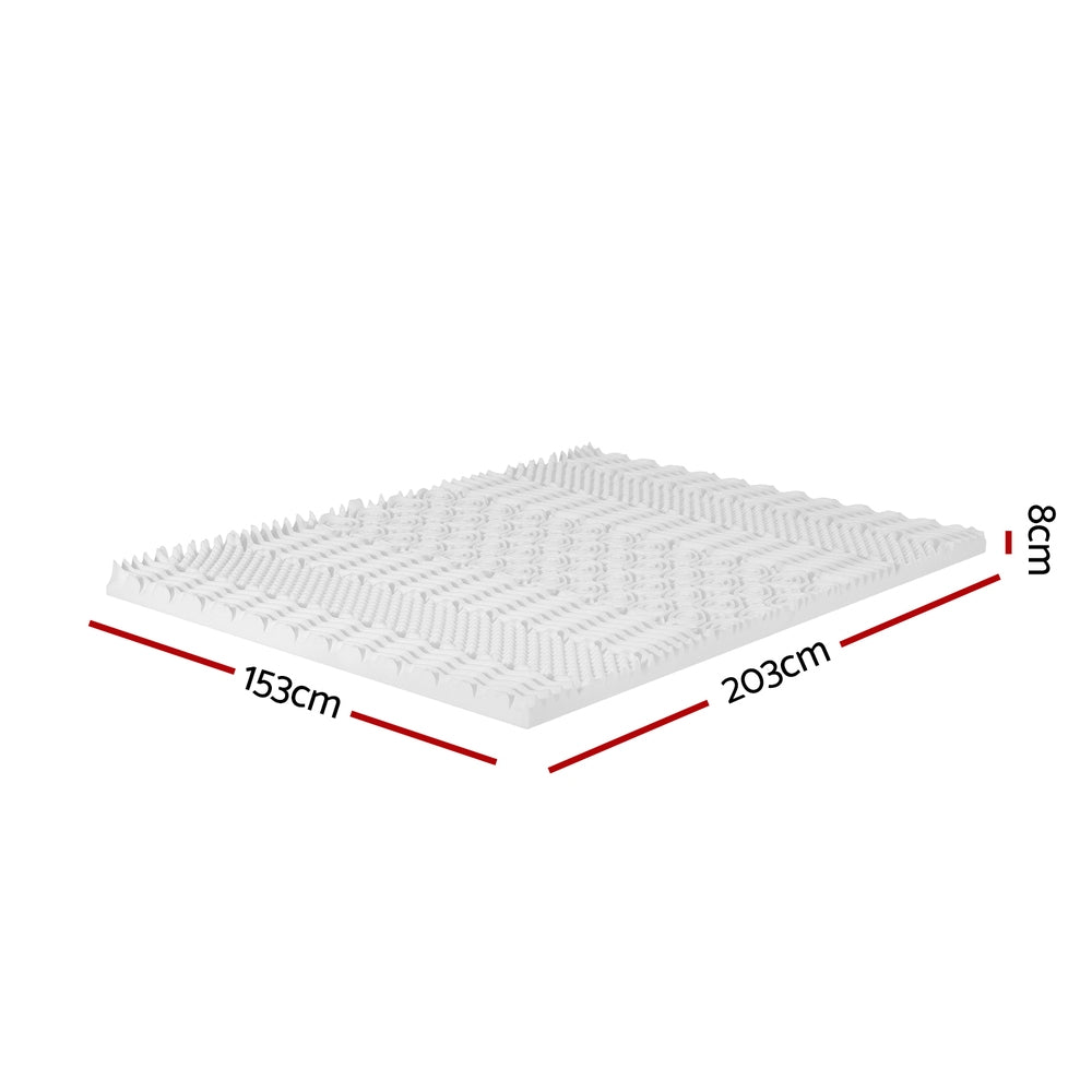 Giselle Bedding Memory Foam Mattress Topper 7-Zone Airflow Pad 8cm Queen White