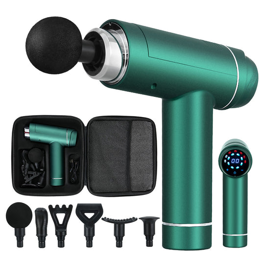 Everfit Massage Gun 30 Speed 6 Heads Vibration Muscle Massager Chargeable Green