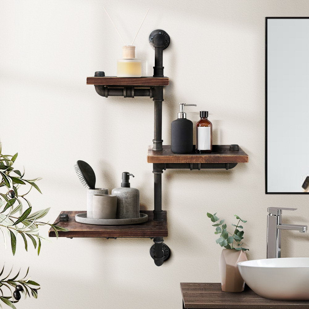 Artiss Floating DIY Pipe Shelf 3 Tiers - IVAN