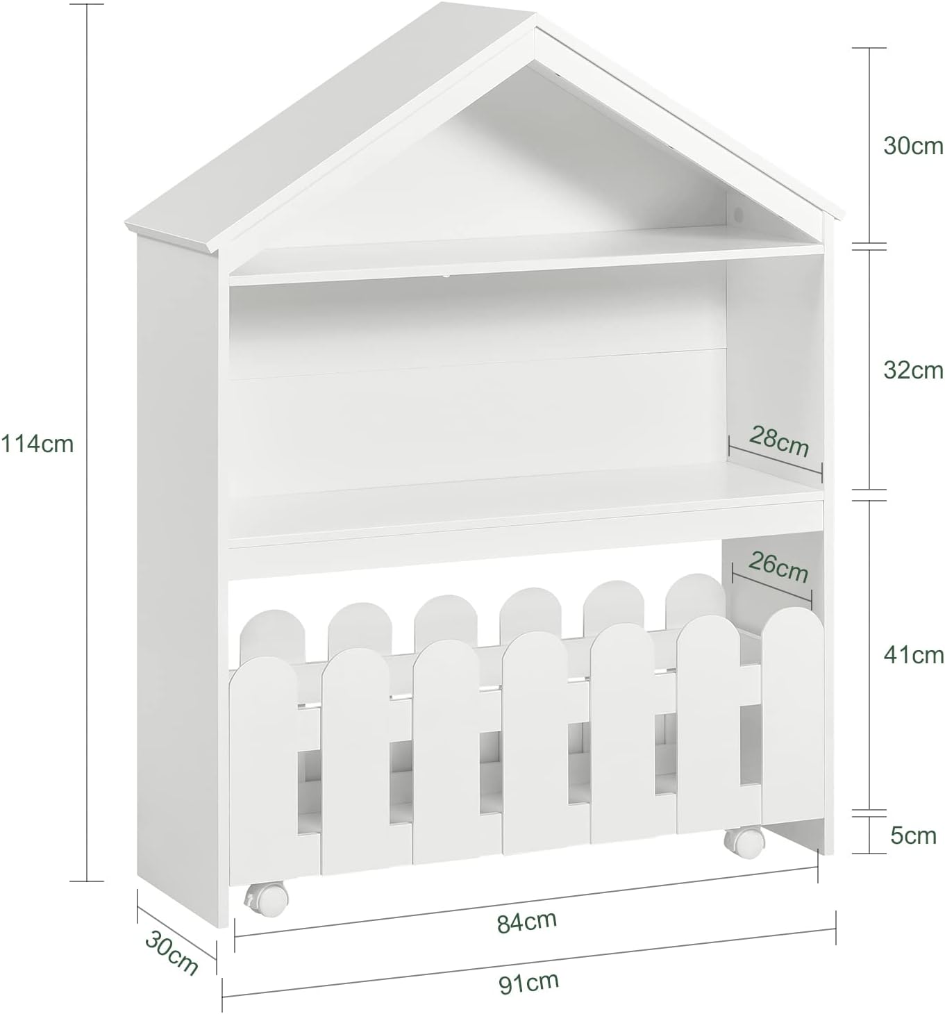 Kids Bookcase Shelf Storage Mobile Toy Chest