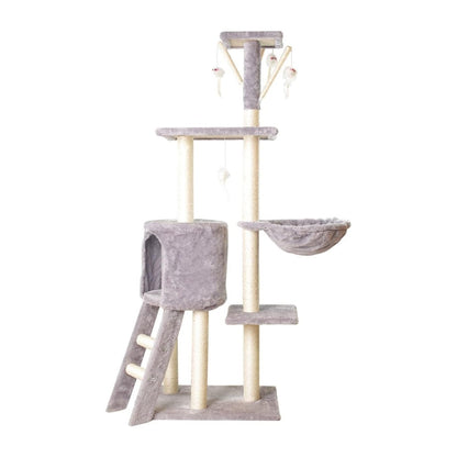 Floofi 138cm 5 Layer Plush Cat Condo Cat Tree Light Grey