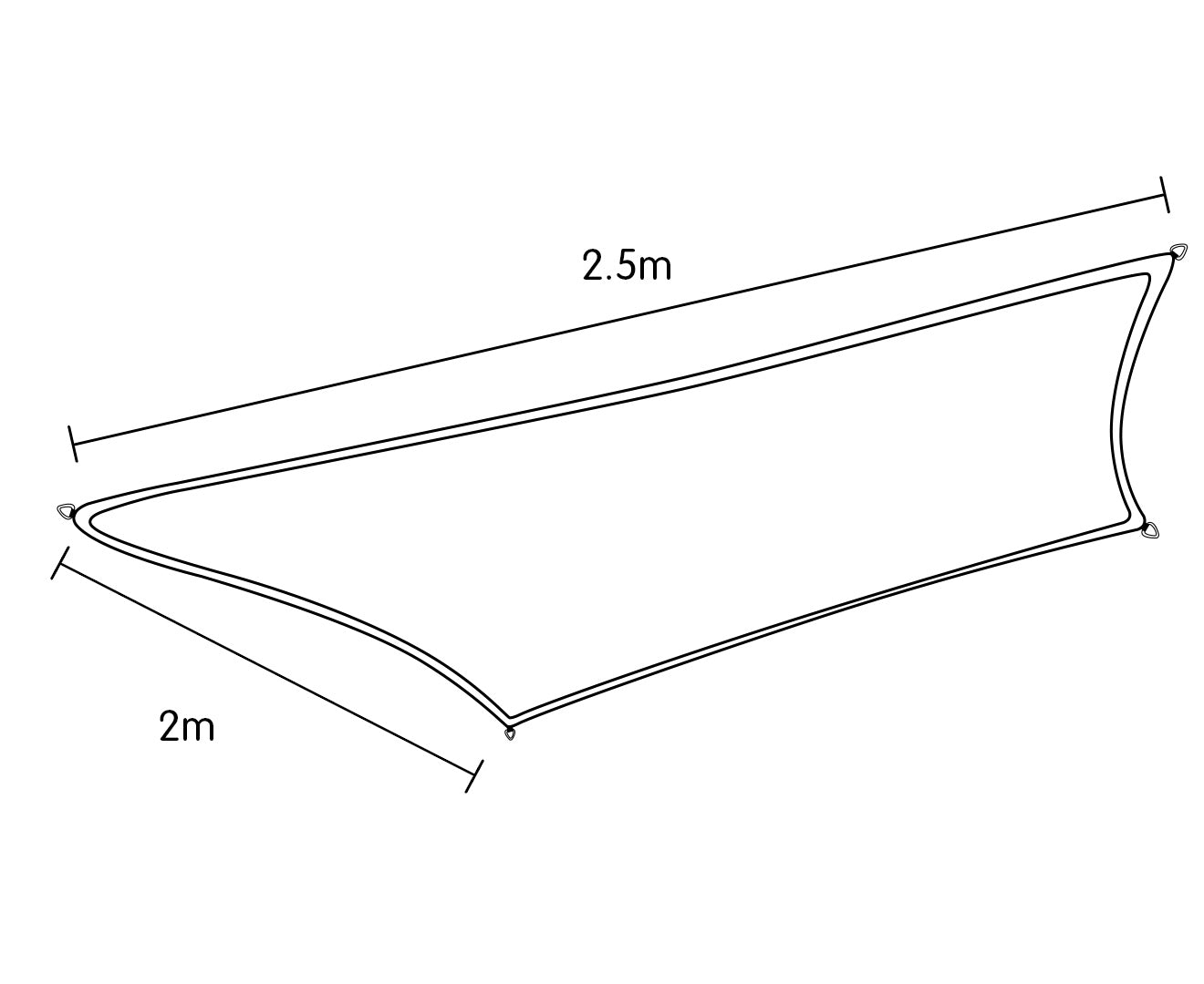 Wallaroo Rectangular Shade Sail 2 x 2.5m