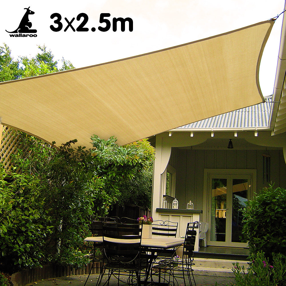 Wallaroo Rectangular Shade Sail 3 x 2.5m - Sand