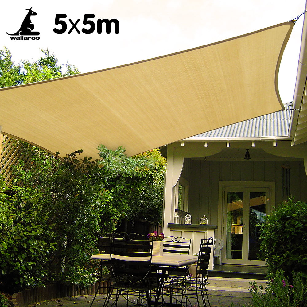 Wallaroo Square Shade Sail 5m x 5m - Sand