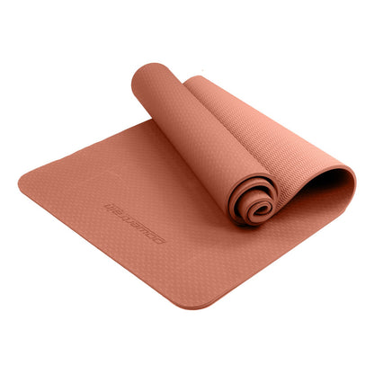 Powertrain Eco-friendly Dual Layer 6mm Yoga Mat | Peach | Non-slip Surface And Carry Strap For Ultimate Comfort And Portability