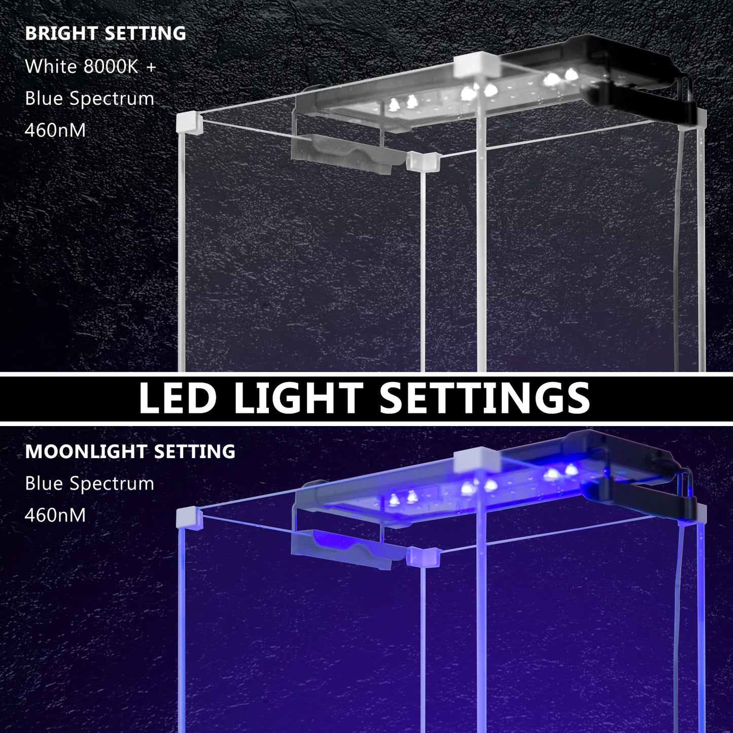 Dynamic Power 2 Set 6W Aquarium Blue White LED Light for Tank 30-50cm